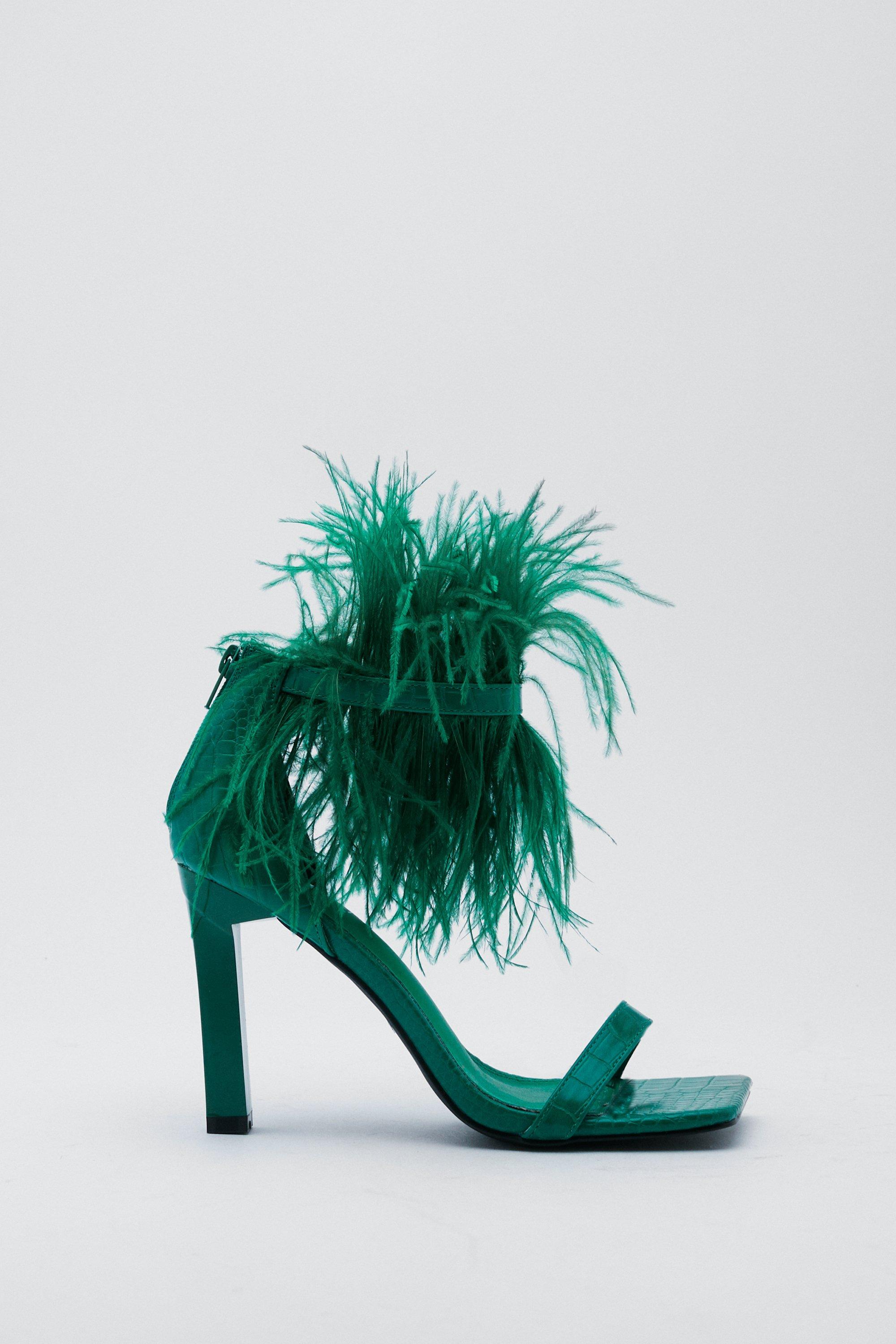 Green feather sale heels